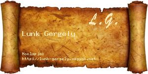 Lunk Gergely névjegykártya